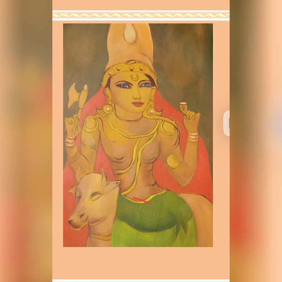 অভয়াশক্তি: চারুবাসনায় শিল্পী সুশান্ত দাসের একক প্রদর্শনীর চিত্রকর্ম।