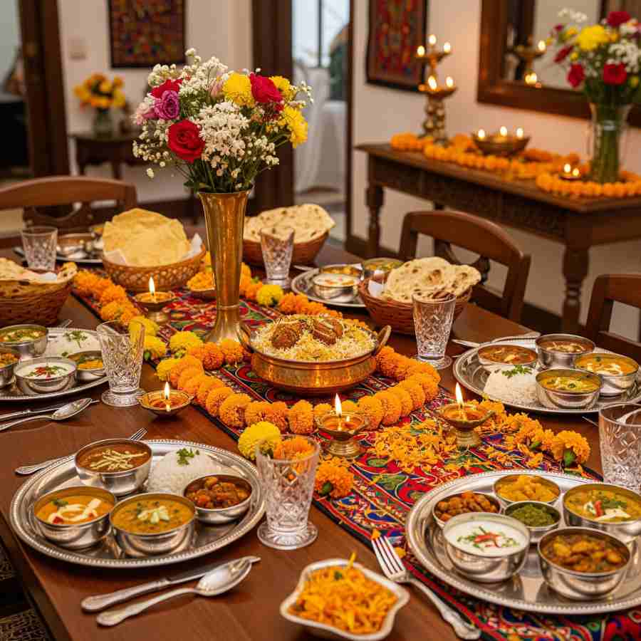 টেবিল পরিপাটি সাজিয়ে রাখলে আয়োজন রাজকীয় লাগবেই।