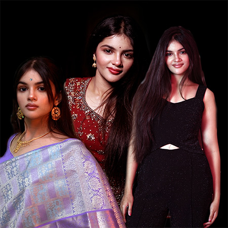 Tollywood actor Abhisekh Chatterjee's daughter Saina Chatterjee creates her puja look dgtl