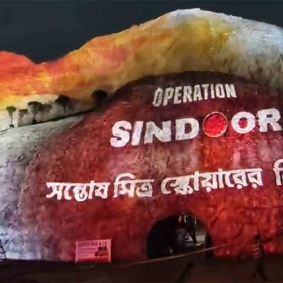 Complications have arisen over the puja at Santosh Mitra Square