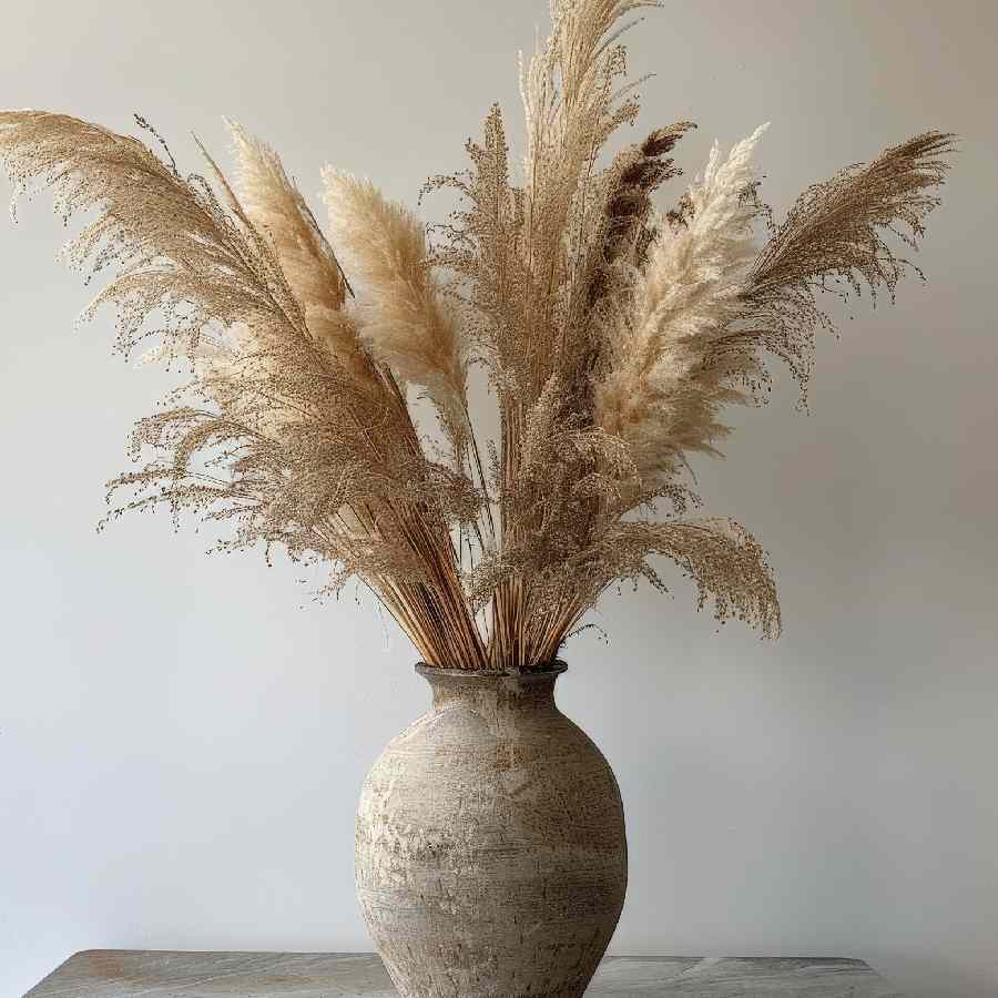 কাশফুল দিয়েসাজান ঘর।