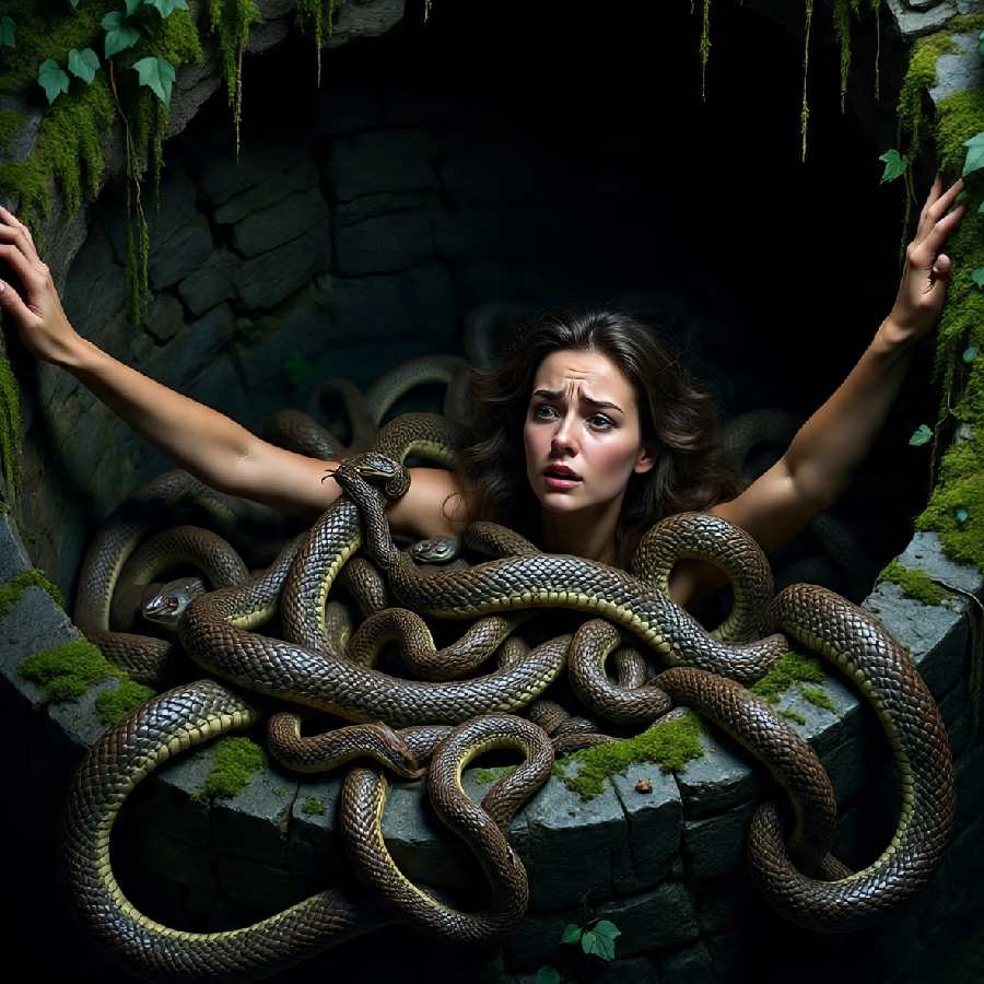 Chinese Woman survived for 54 hours after falling on a snake filled well