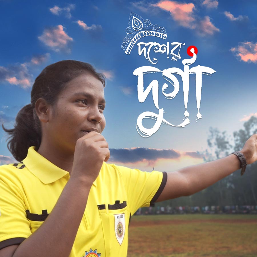 Durga Puja 2025 Anandabazar dot com celebrates Rajasree Hansda national level referee from Jhargram dgtl
