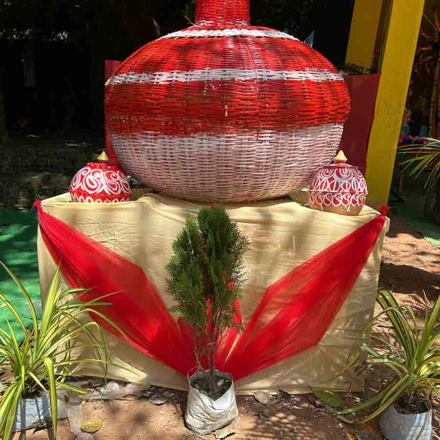 Durga Puja Organized with the money of Laxmi Bhander at Bhangar