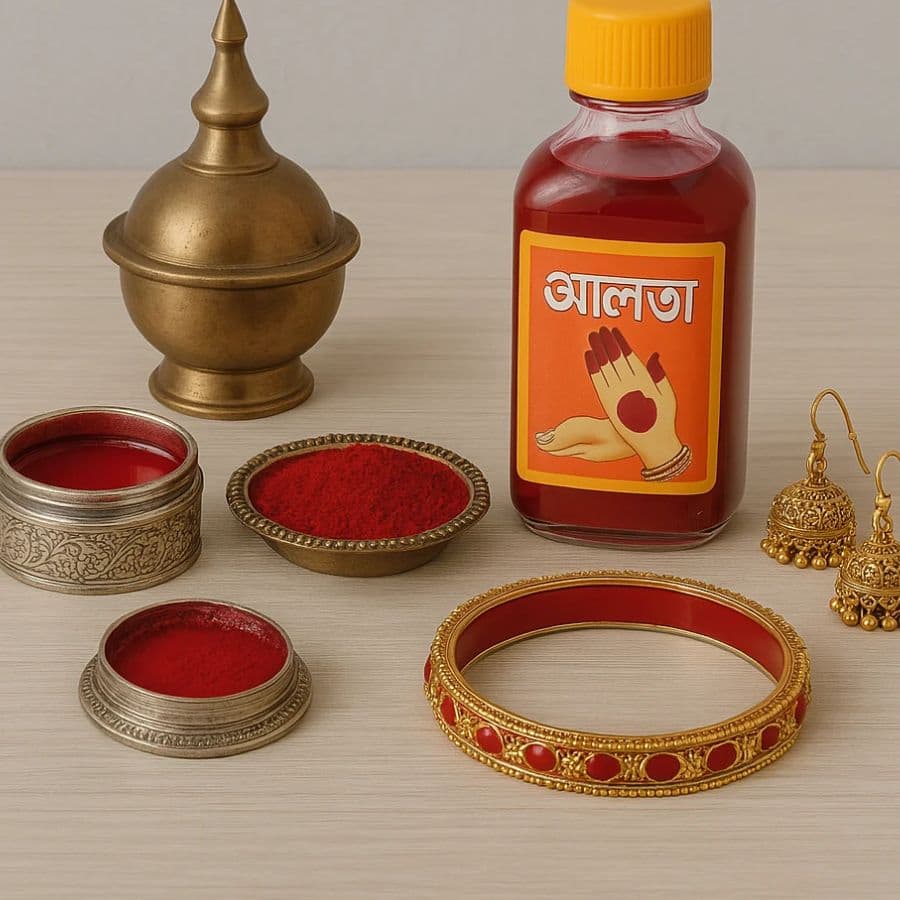 নবমীর দিন বিবাহিত মহিলাদের সাজগোজের জিনিস দিন। 