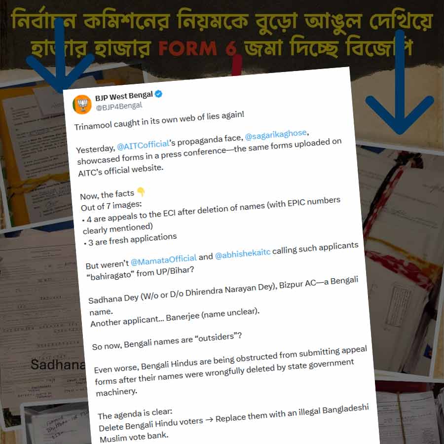 BJP raises questions against the claim of TMC on Form 6 dgtl