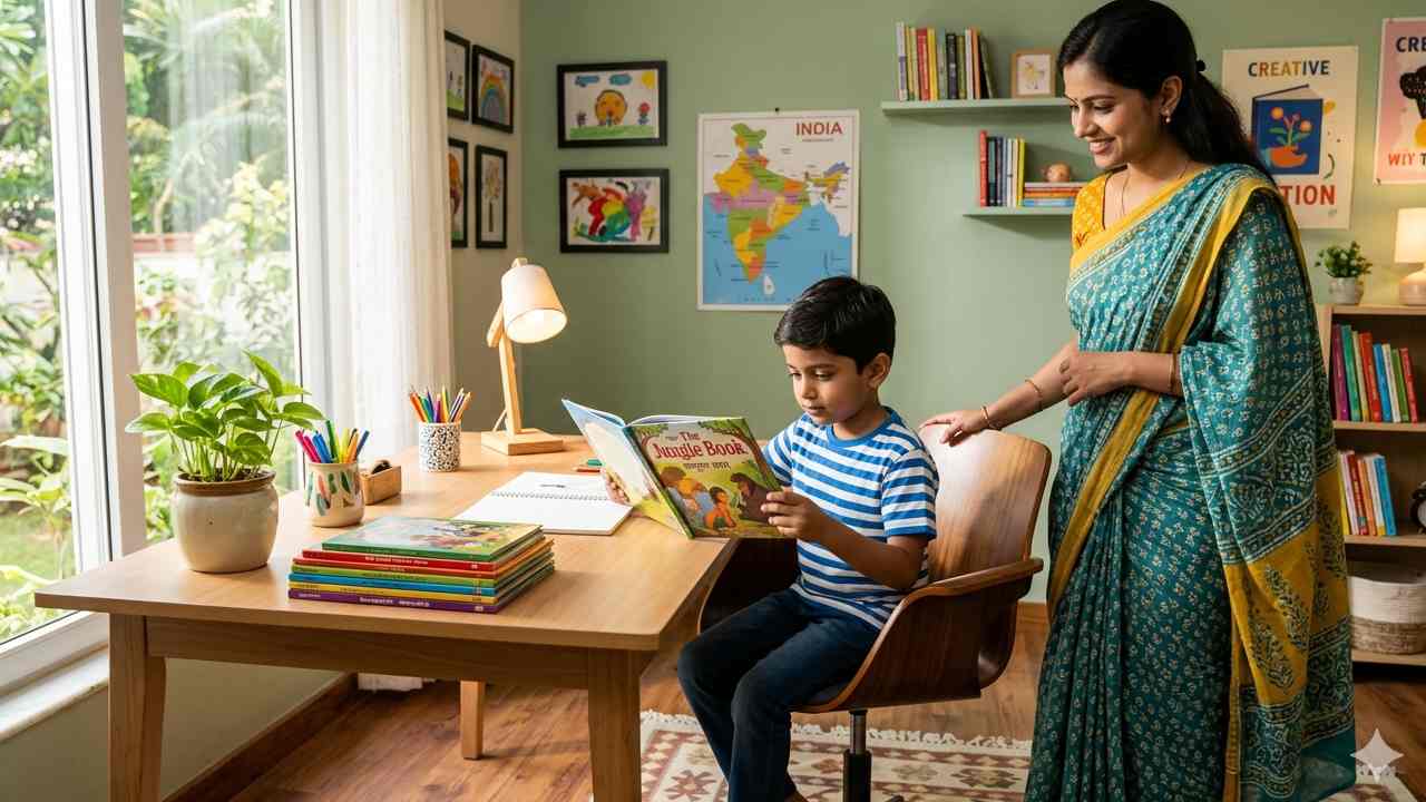 সবচেয়ে আগে শিশুর পড়ার টেবিল গুছিয়ে দিন।