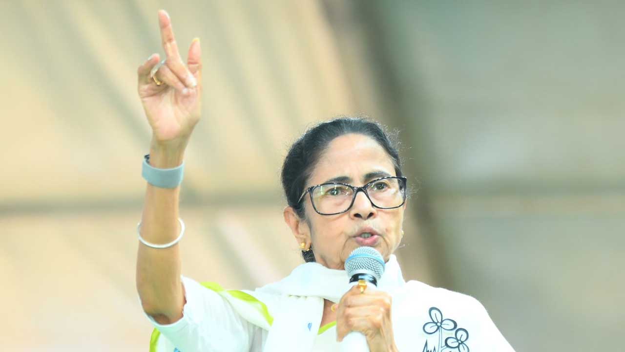 মুর্শিদাবাদের সাগরদিঘির জনসভায় মুখ্যমন্ত্রী মমতা বন্দ্যোপাধ্যায়।