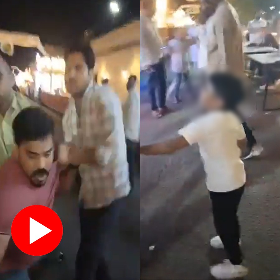 Video show man dragged by police while sitting in a restaurant with wife and son