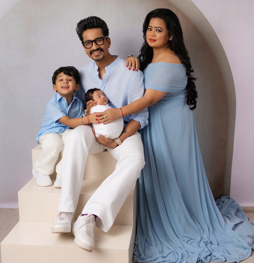 Bharti Singh with her husband Haarsh Limbachiyaa and two children