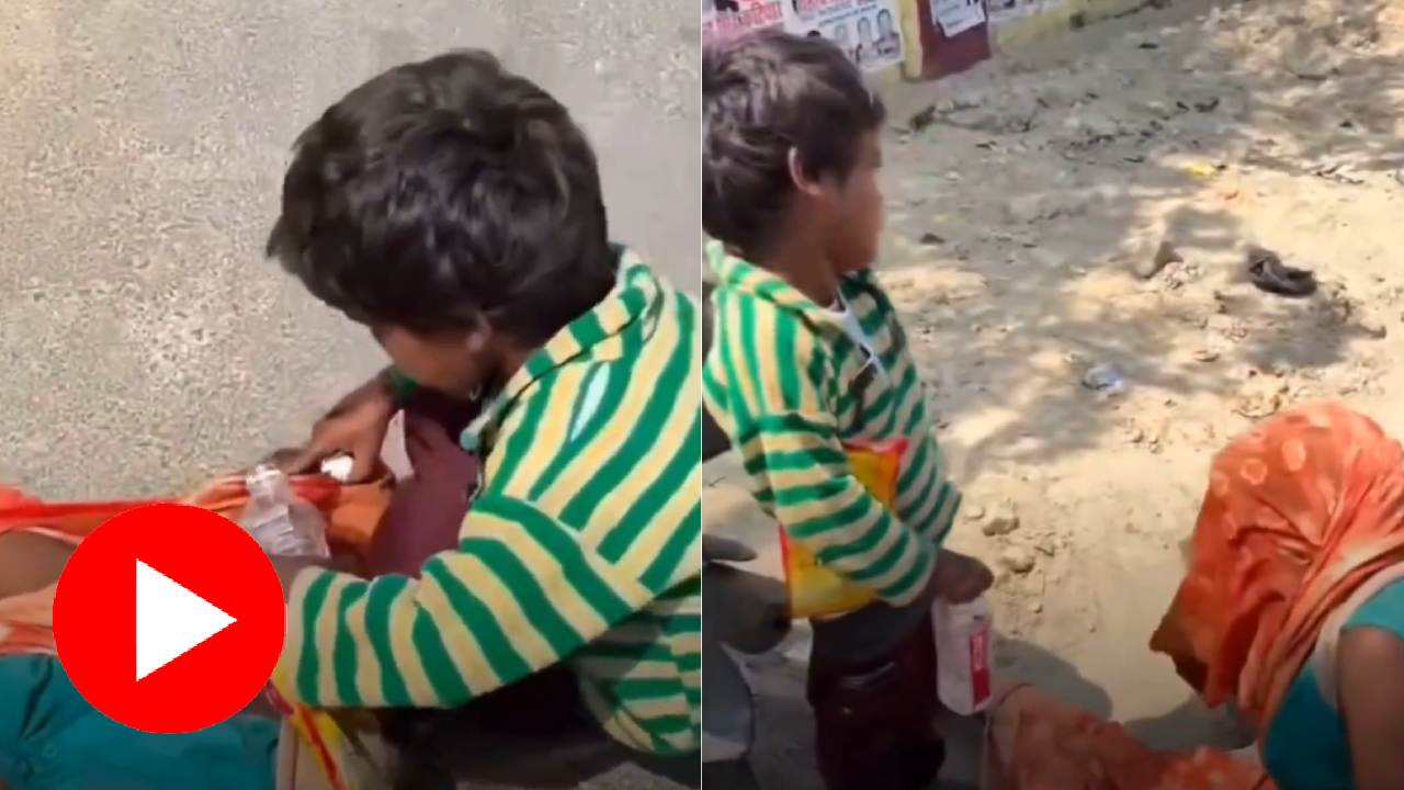 Video claims barefoot boy revives his unconscious mother with water on the roadside
