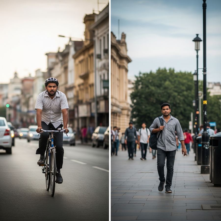 সাইকেল চালানো বনাম হাঁটায় কে জিতবে?