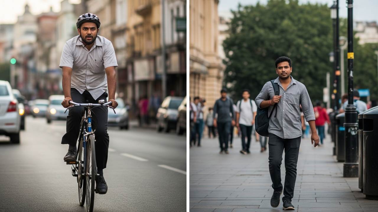 সাইকেল চালানো বনাম হাঁটায় কে জিতবে?