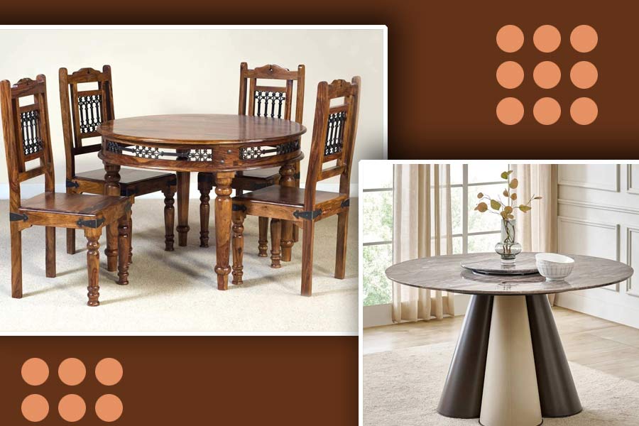 মার্বেল, কাঠের গোলাকার টেবিলও ঘরের রূপ বদলে দিতে পারে।