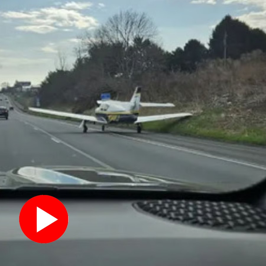 Video show small plane does emergency landing on busy Pennsylvania road