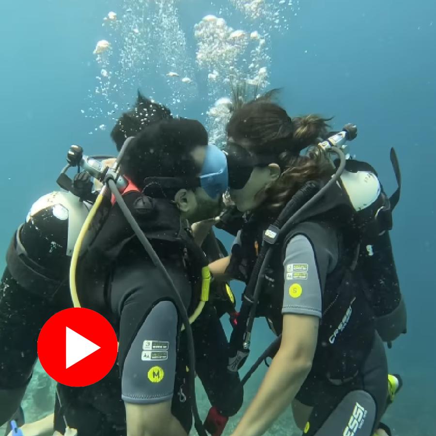 Video shows man proposed lover under water in Bali while scuba diving