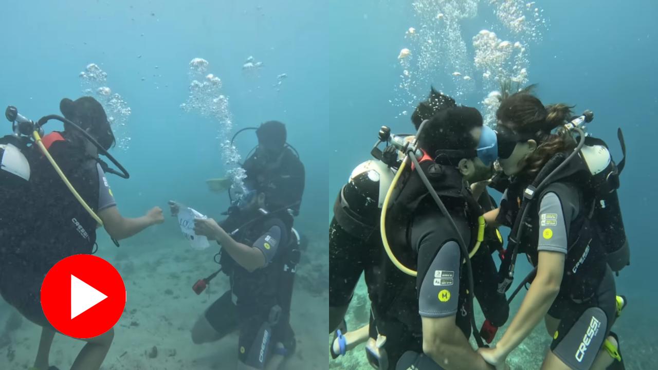 Video shows man proposed lover under water in Bali while scuba diving