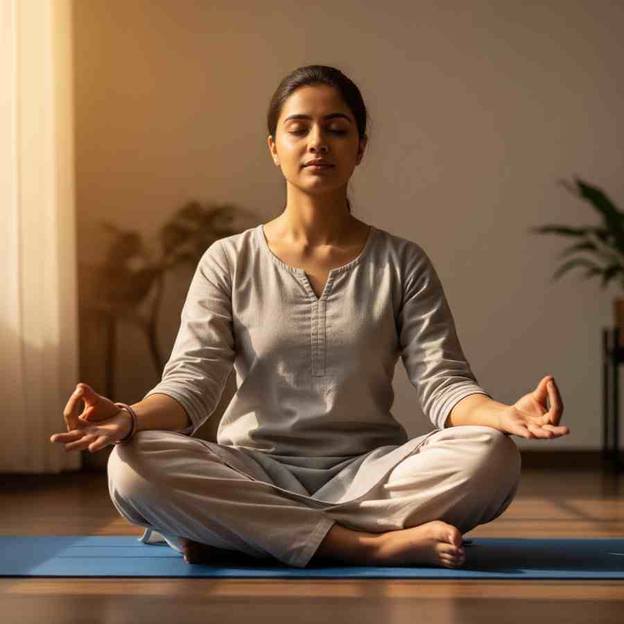 যোগাসন অভ্যাসেও কমবে মানসিক চাপ।