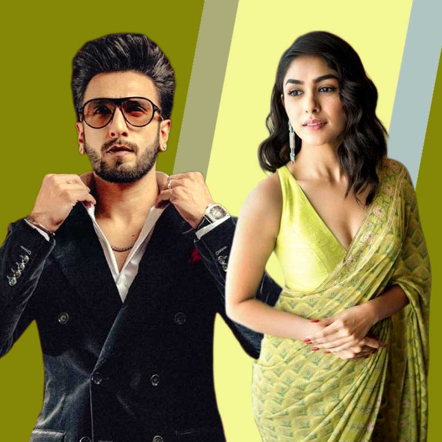 (বাঁ দিকে) রণবীর সিংহ, (ডান দিকে) মৃণাল ঠাকুর।