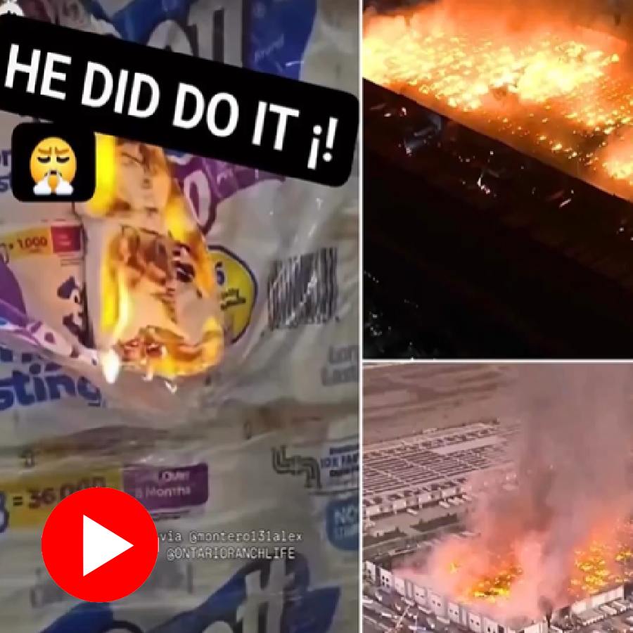 Video shows employee set warehouse on fire over low pay in Canada