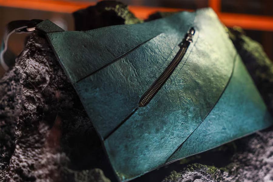 আমস্টারডামের আর্ট জ়ু মিউজ়িয়ামে নীল রঙের এই ব্যাগটি প্রদর্শিত হচ্ছে।