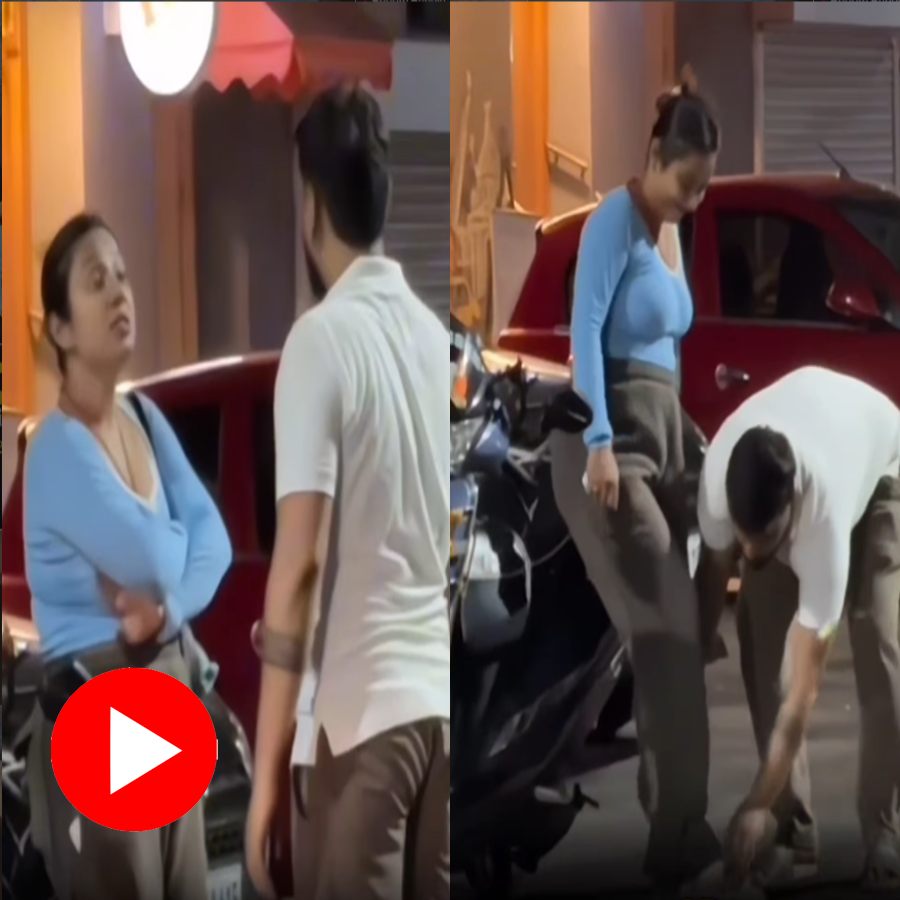Video shows man throws wife’s sandal in street, what happens next make netizens smile