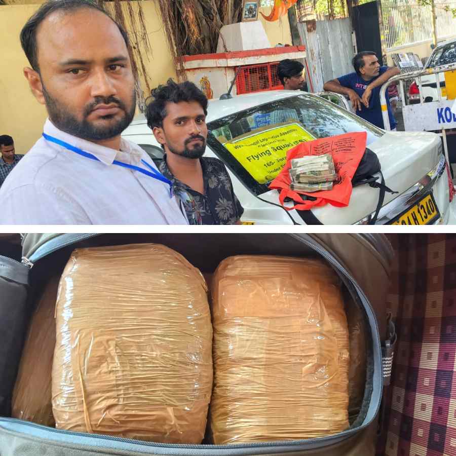 Cash and drugs seized during naka checking in Kolkata