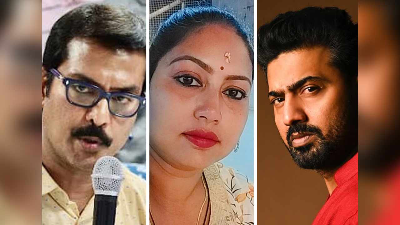 স্বরূপ বিশ্বাস, সিমরন পাল, দেব (বাঁ দিক থেকে ডান দিকে)।