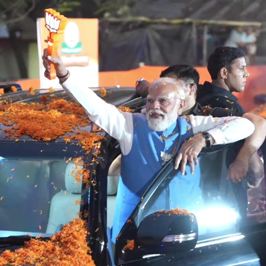 Prime Minister Narendra Modi posted a video of his road show in Matigara-Naxalbari on Saturday