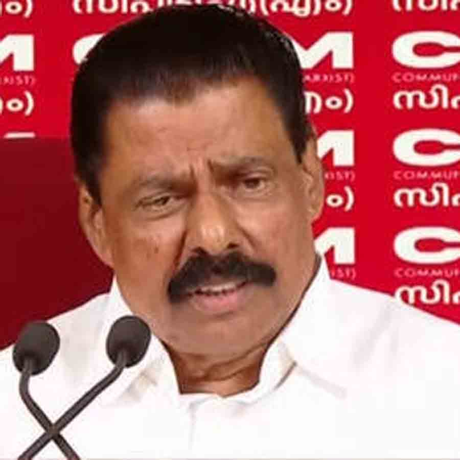 সিপিএমের কেরল রাজ্য সম্পাদক এম ভি গোবিন্দন মাস্টার। তিরুঅনন্তপুরমে।