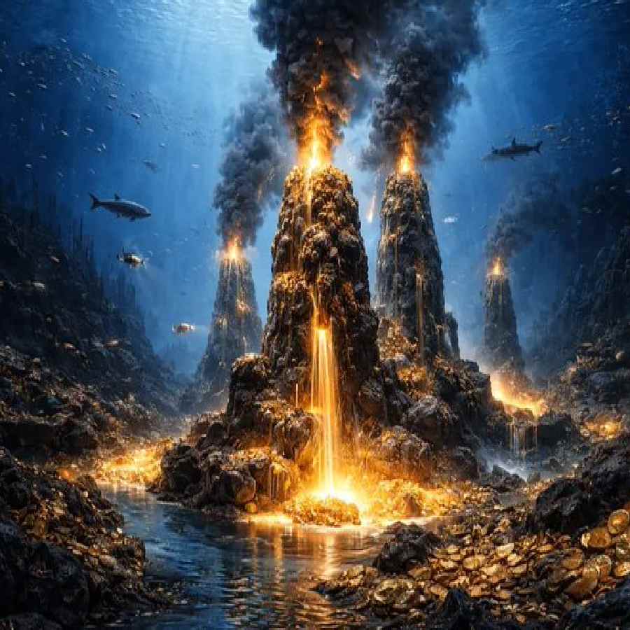 বিজ্ঞানীরা সমুদ্রের গভীরে অসংখ্য হাইড্রোথার্মাল ভেন্ট বা উষ্ণ প্রস্রবণ খুঁজে পেয়েছেন। এই প্রস্রবণগুলি থেকে বার হওয়া অত্যন্ত উত্তপ্ত খনিজসমৃদ্ধ জল সমুদ্রের শীতল জলের সংস্পর্শে আসে। রাসায়নিক বিক্রিয়ার মাধ্যমে সোনা, রুপো এবং তামার মতো মূল্যবান ধাতু জমাট বেঁধে আকরিক তৈরি করে।