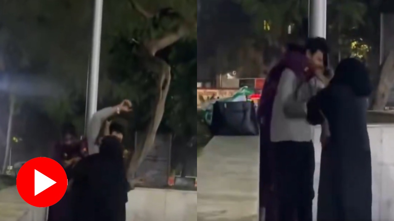 Video shows wife catches husband with another woman in park, then does something bizarre