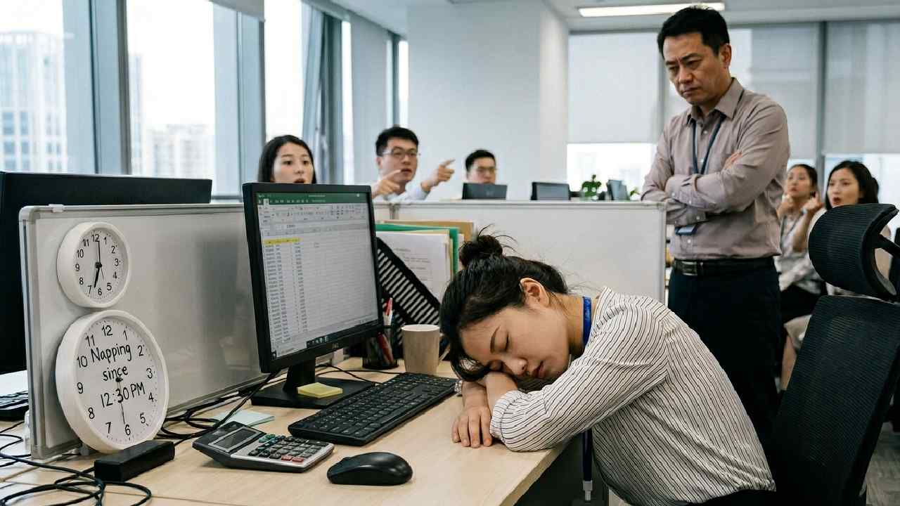 Chinese woman claims she slept five hours in office as she is unhappy with salary