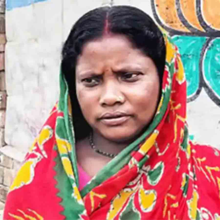 নমিতা সর্দার। সন্দেশখালির পাত্র পাড়ায়।