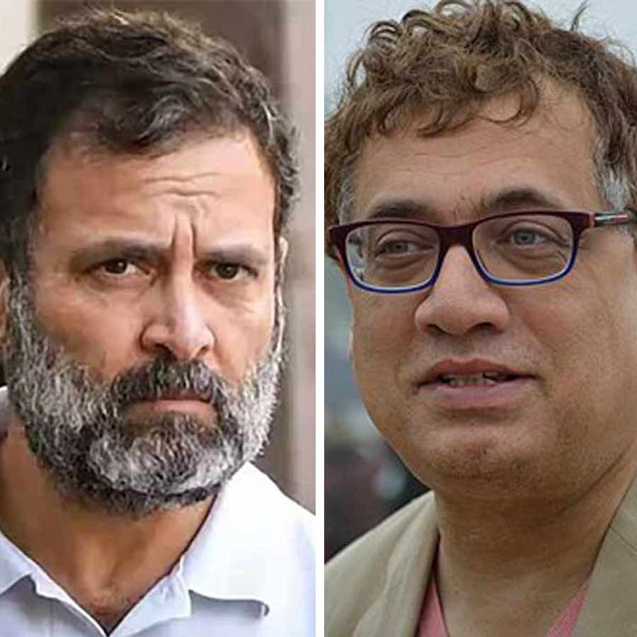 (বাঁ দিকে) রাহুল গান্ধী এবং ডেরেক ও’ব্রায়েন (ডান দিকে)।