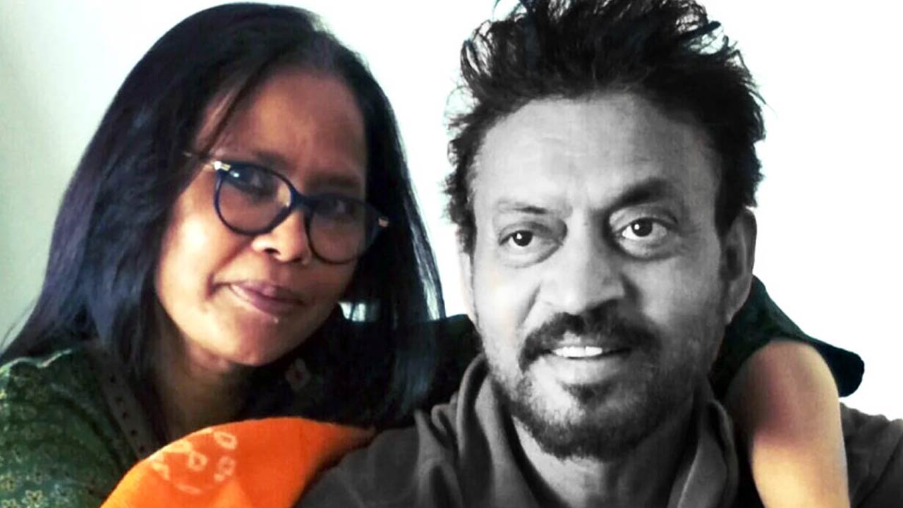 (বাঁ দিকে) সুতপা শিকদার, (ডান ডিকে) ইরফান খান।