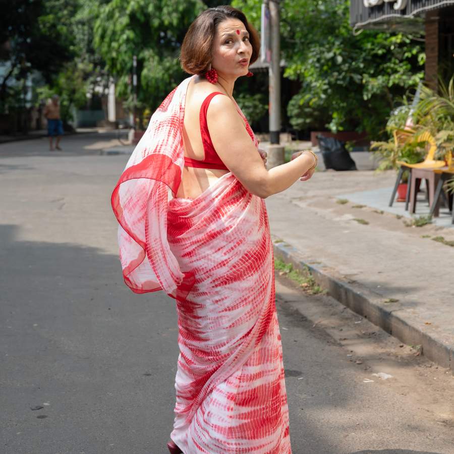 গরমে সেজেগুজে ফুরফুরে মেজাজ বজায় রাখতে শিফন শাড়ির জুড়ি মেলা ভার।