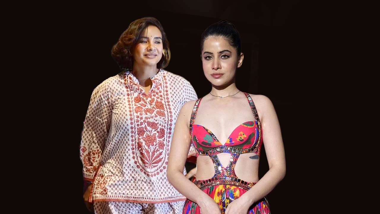 (বাঁ দিকে) পত্রলেখা, (ডান ডিকে) উর্ফী জাভেদ।