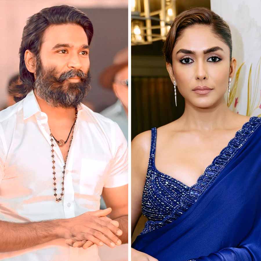 (বাঁ দিকে) ধনুষ, (ডান ডিকে) মৃণাল ঠাকুর।