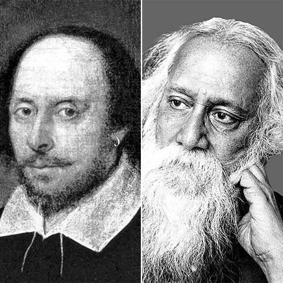 মনীষী: উইলিয়াম শেক্সপিয়ার ও রবীন্দ্রনাথ ঠাকুর।