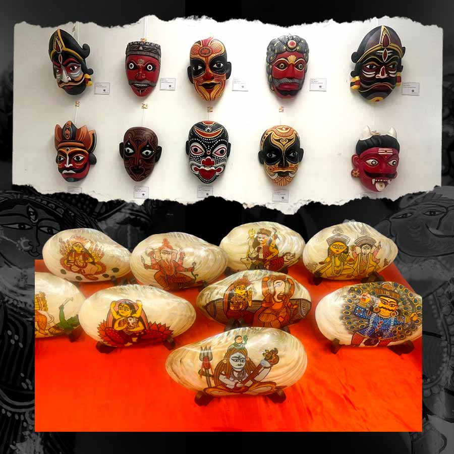 The exhibition on Mukha named art and beyond tradition will continue till 20 April in Gagonendra Shilpa Pradarshashala dgtl