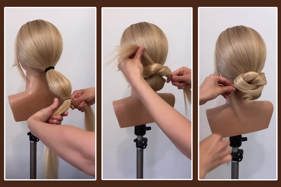 ঘাড়ের ঠিক উপরে হবে এই খোঁপা।