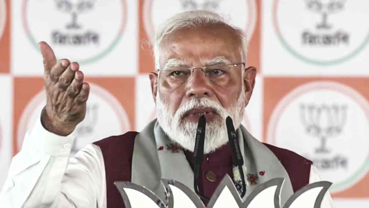 Prime Minister Narendra Modi’s election campaign in Mathurapur