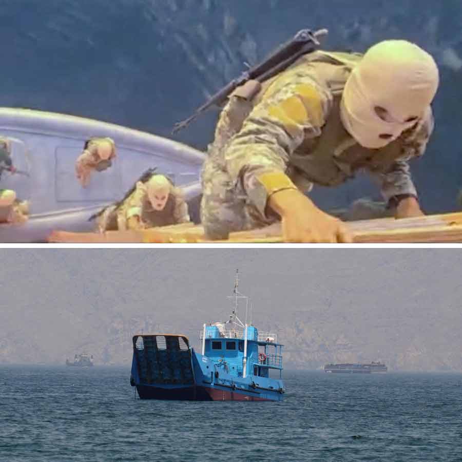 হরমুজ়ে জাহাজ আটক করল ইরান সেনা। ছবি: রয়টার্স।