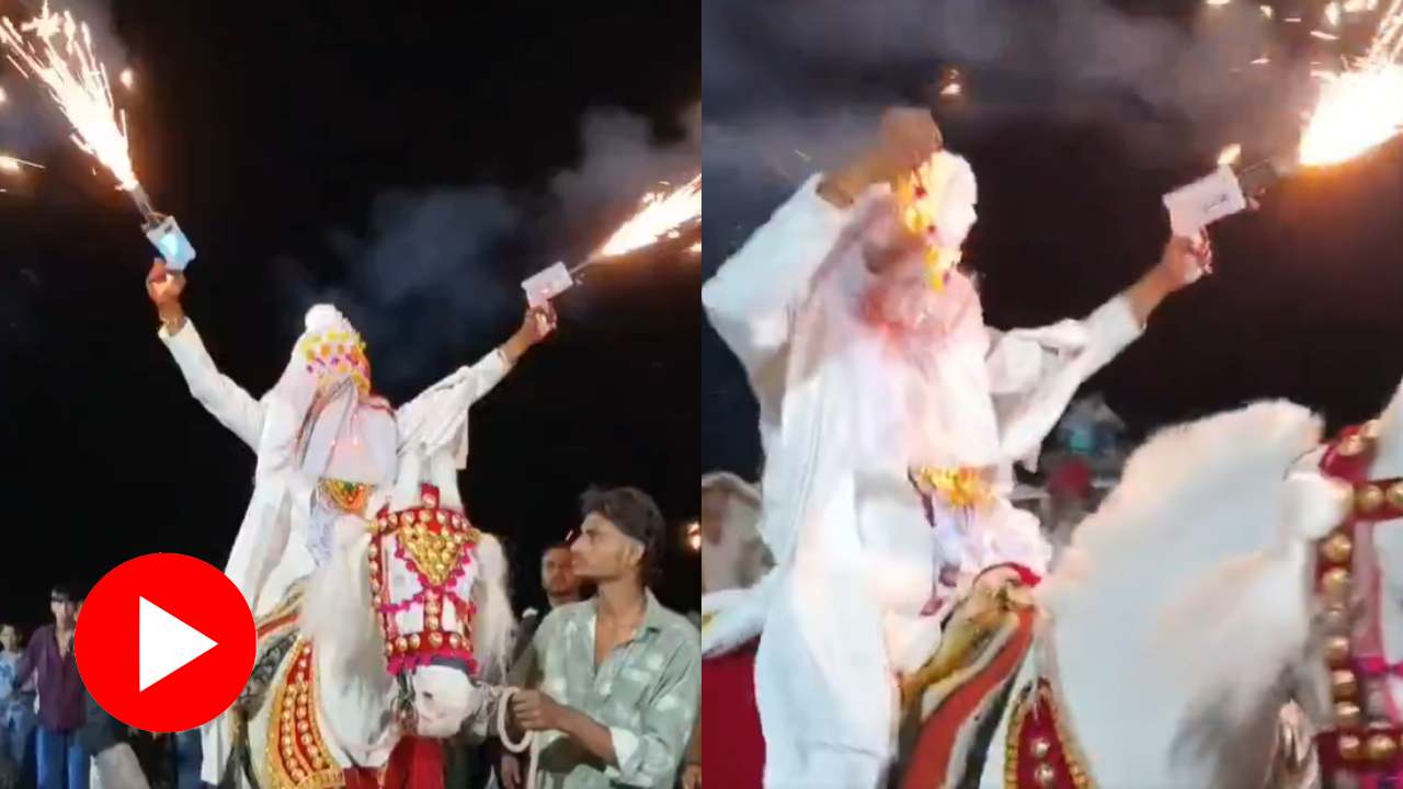 Video shows Groom entering wedding venue with sparkler gun, then something bizarre happens