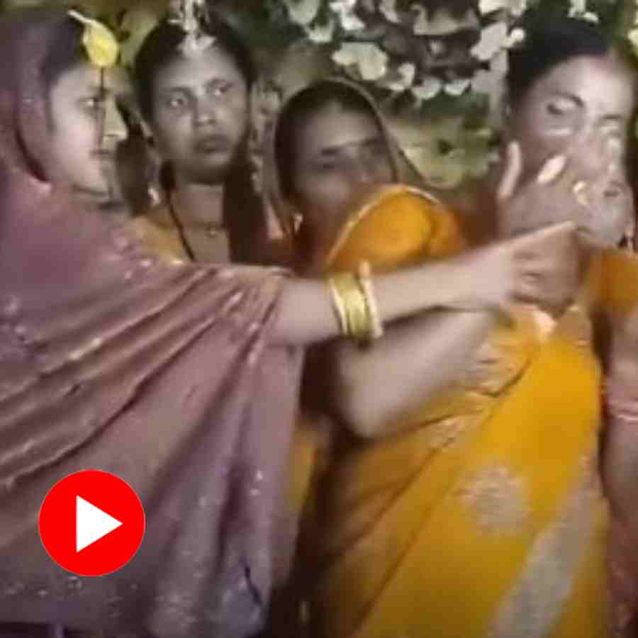 Video of young girl teaching elderly women to dance on trending reel on haldi ceremony dgtl