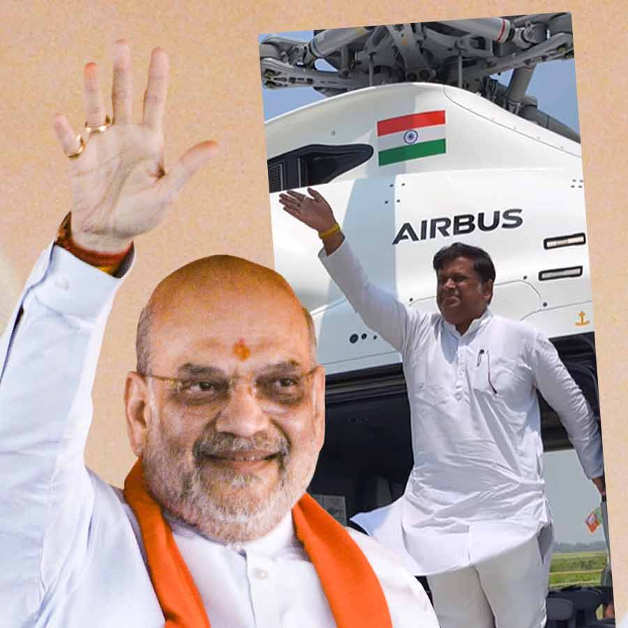 Amit Shah kin on increasing speed of campaign at last leg, putting aside protocols HM’s Chopper flies with Sukanta