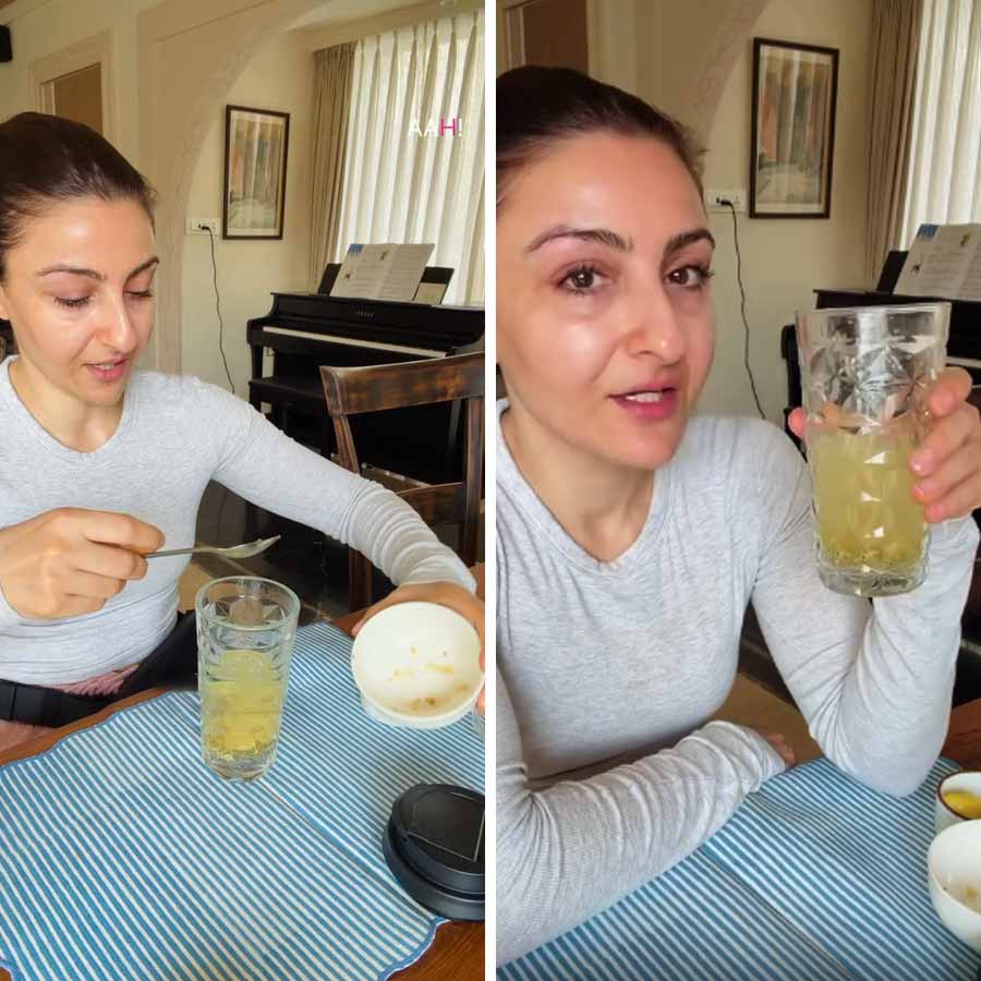 সোহা দিন শুরু করেন এমন পানীয়ে চুমুক দিয়ে।