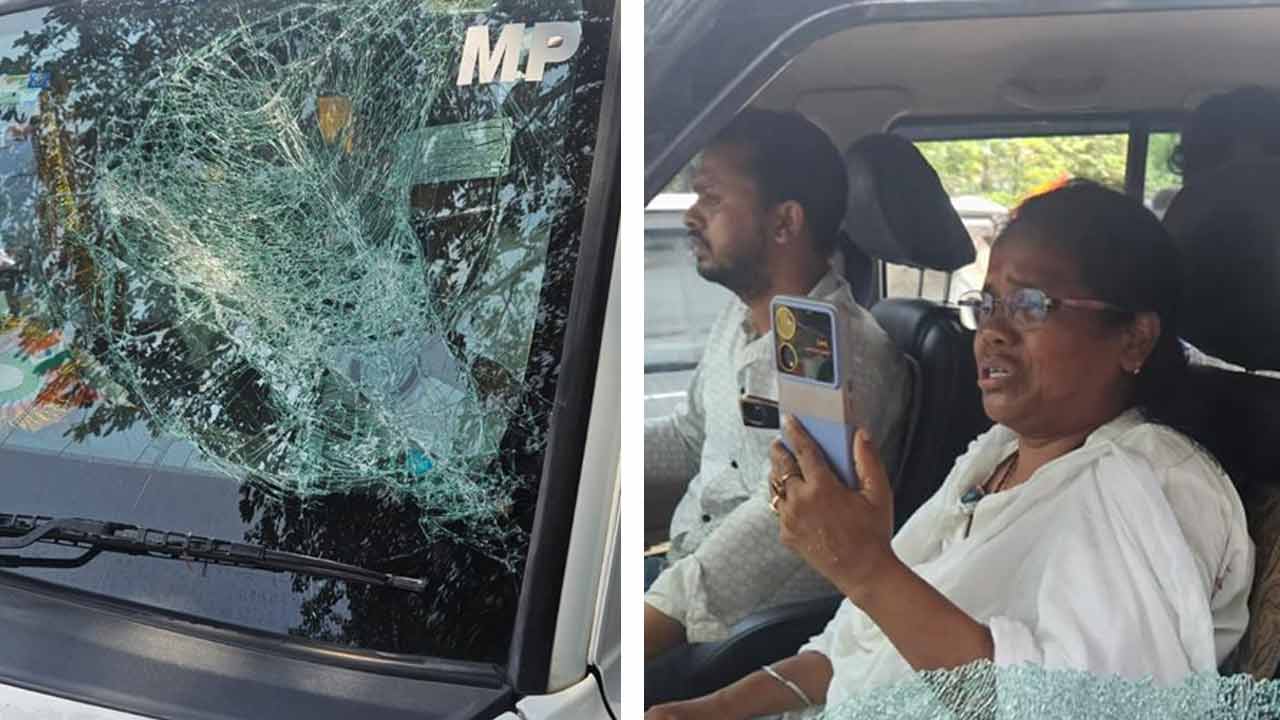 Car of Arambagh TMC MP Mitali Bag allegedly attacked by BJP
