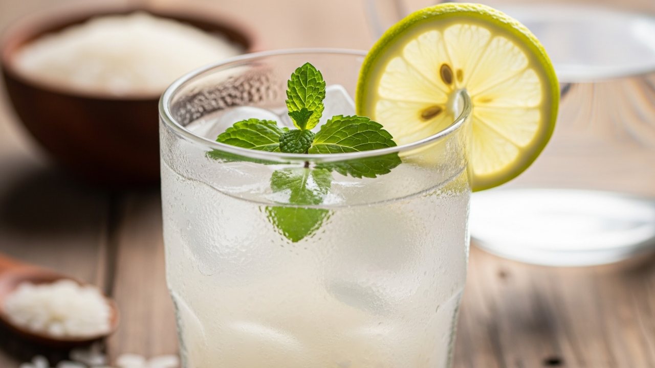 ভাতের ফ্যান দিয়ে বানানো পানীয়।